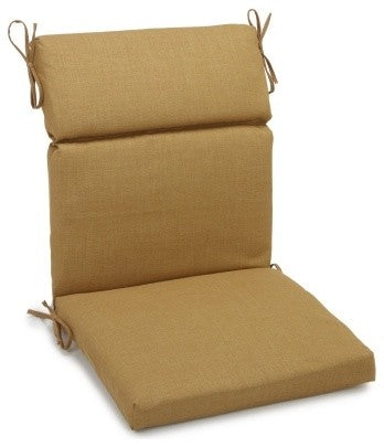 18"x38" Spun Polyester Outdoor Squared Seat/Back Chair Cushion, Wheat
