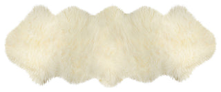 Milan Shearling Double Sheepskin Rug 2' X 6', Ivory