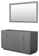 60" Double Bathroom Vanity, Dark Gray, Nickel Trim, 58" Mirror