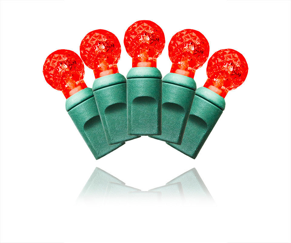 70-Piece G12 Faceted Red LED Light Set With In-Line Rectifer