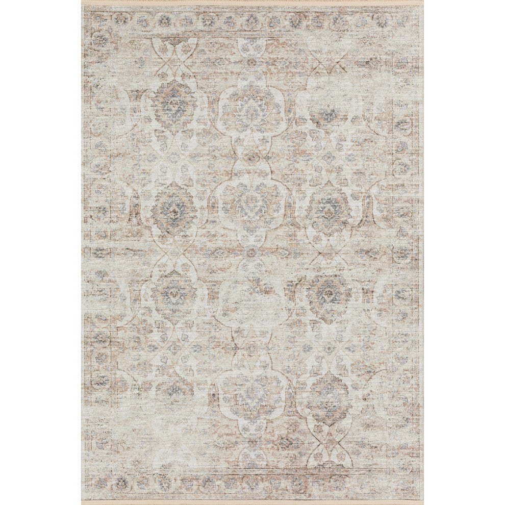Indoor/Outdoor Marbella MB5 Ivory Machine Washable 3' x 5' Rug