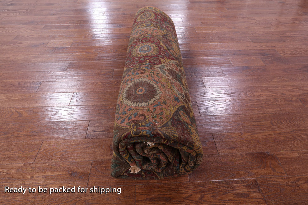 9' 2" X 12' 0" Hand Knotted Persian Fine Isfahan Wool Rug Q8852