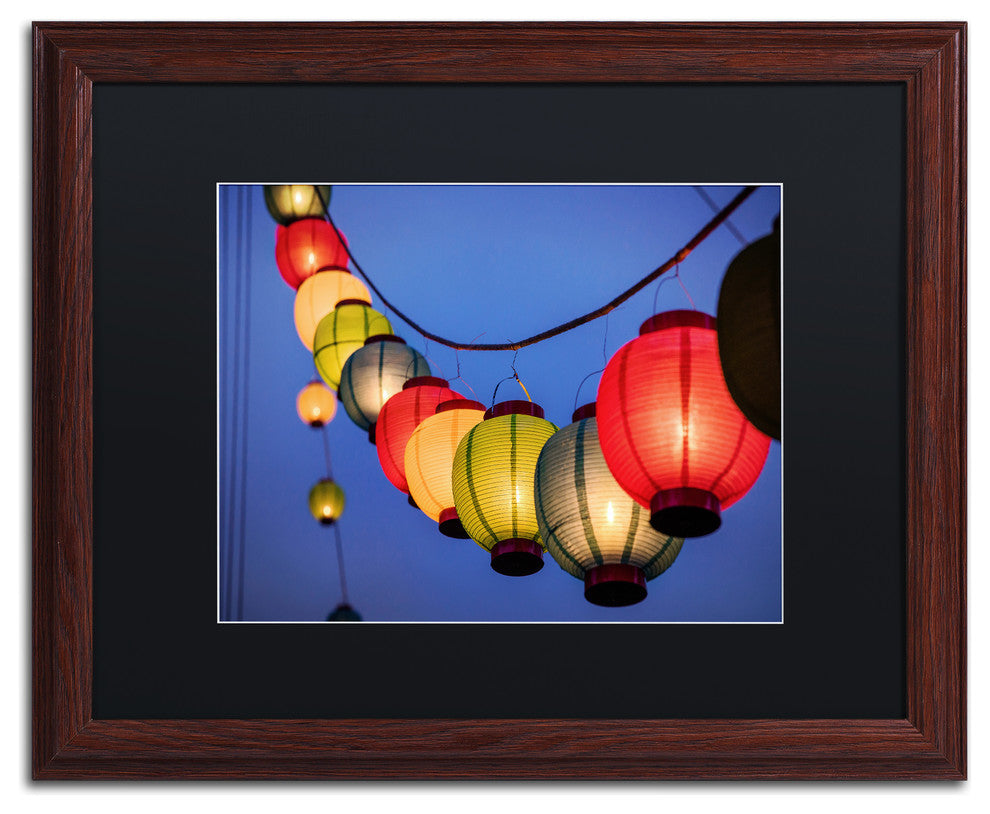 Jason Shaffer 'Oberlin Lanterns' Matted Framed Art, Wood Frame, Black Mat, 20x16