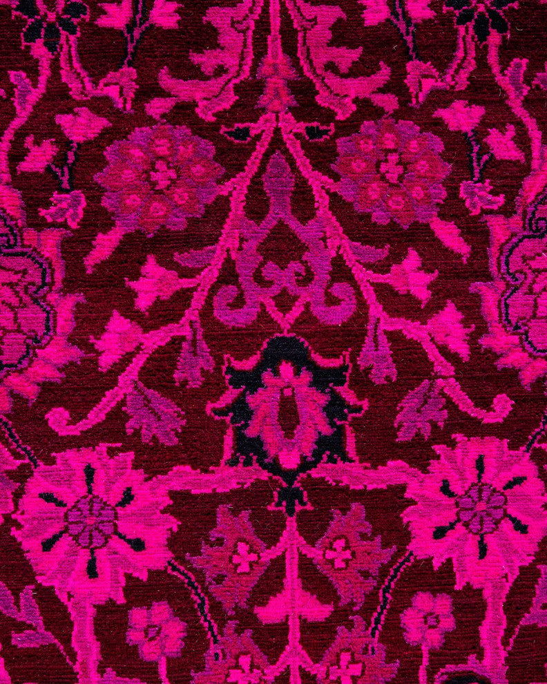 Overdyed, One-of-a-Kind Hand-Knotted Area Rug Pink, 3'1"x5'5"