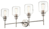 Asheville 4-Light 34.75" Bathroom Vanity Light, Satin Nickel