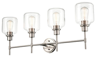 Asheville 4-Light 34.75" Bathroom Vanity Light, Satin Nickel