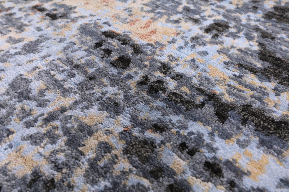 8' 11" X 12' 1" Handmade Modern Wool and Silk Rug Q6830