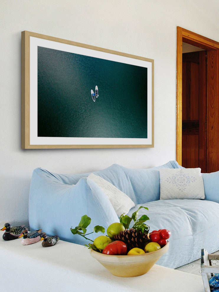 "White Boats" Framed Print by Karolis Janulis