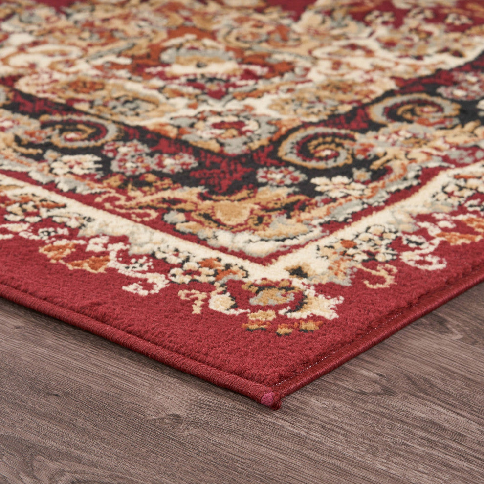 5" x 7" Red Royal Medallion Area Rug