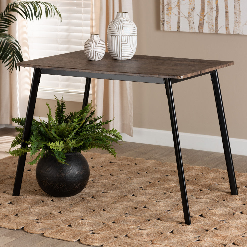Mardell Mid-Century Dining Table, Black