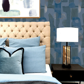 Geo Composition Peel and Stick Wallpaper, Blue