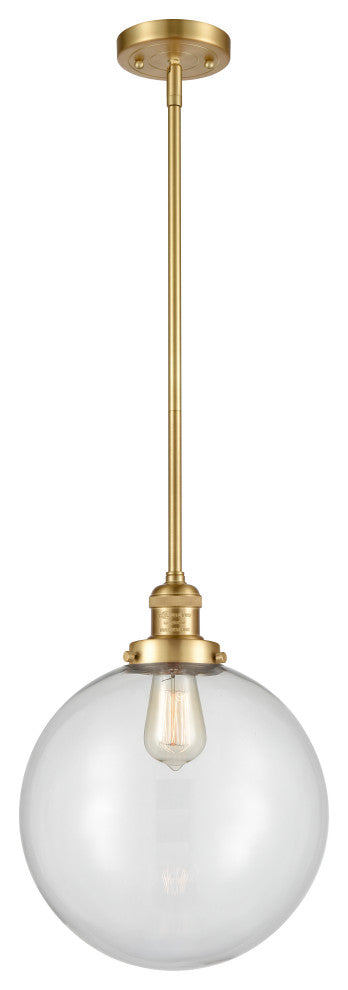 Beacon Mini Pendant, Satin Gold, Clear