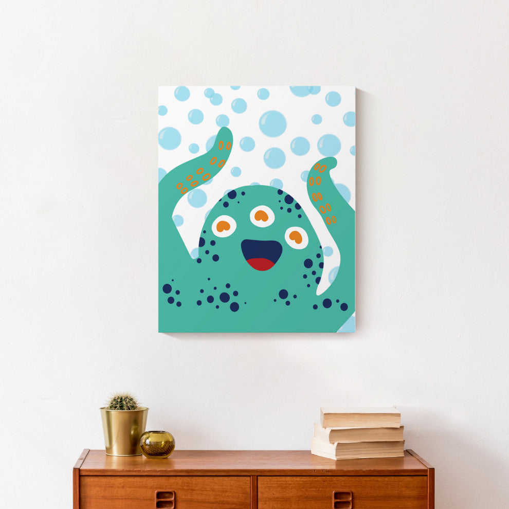 Green Sea Monster 16x20 Canvas Wall Art