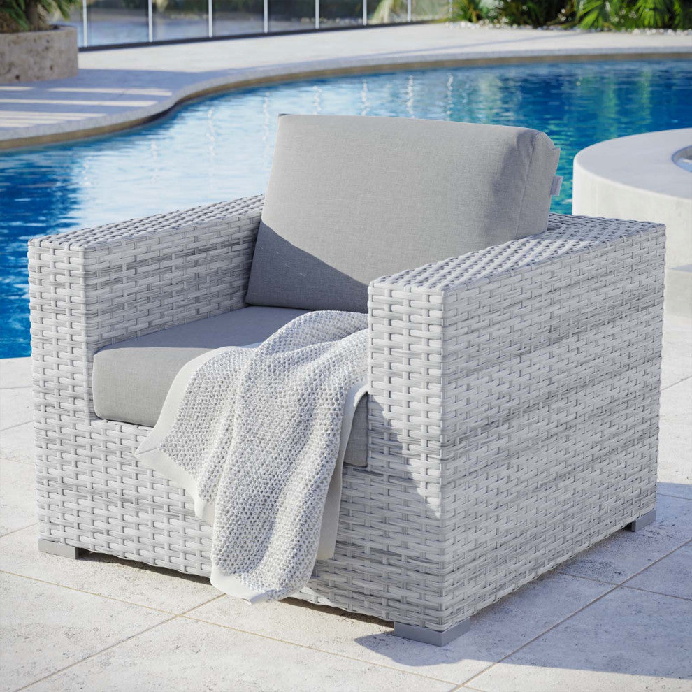 Convene Outdoor Patio Armchair Light Gray Gray