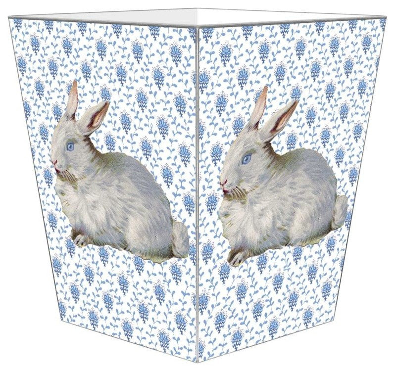 Bunny on Blue Provencial Print Wastepaper Basket