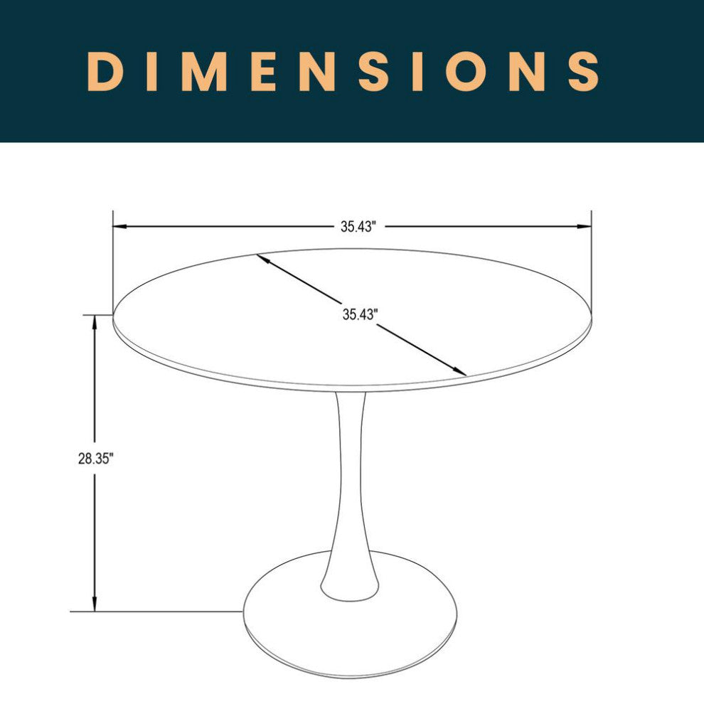 Round Dining Table with Wood Top