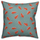 Palm Pattern, Red and Blue Outdoor Throw Pillow, 20"x20"