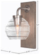 Oxbridge Wall Sconce, Graphite & Painted Distressed Metal, 6" Clear Ribbed