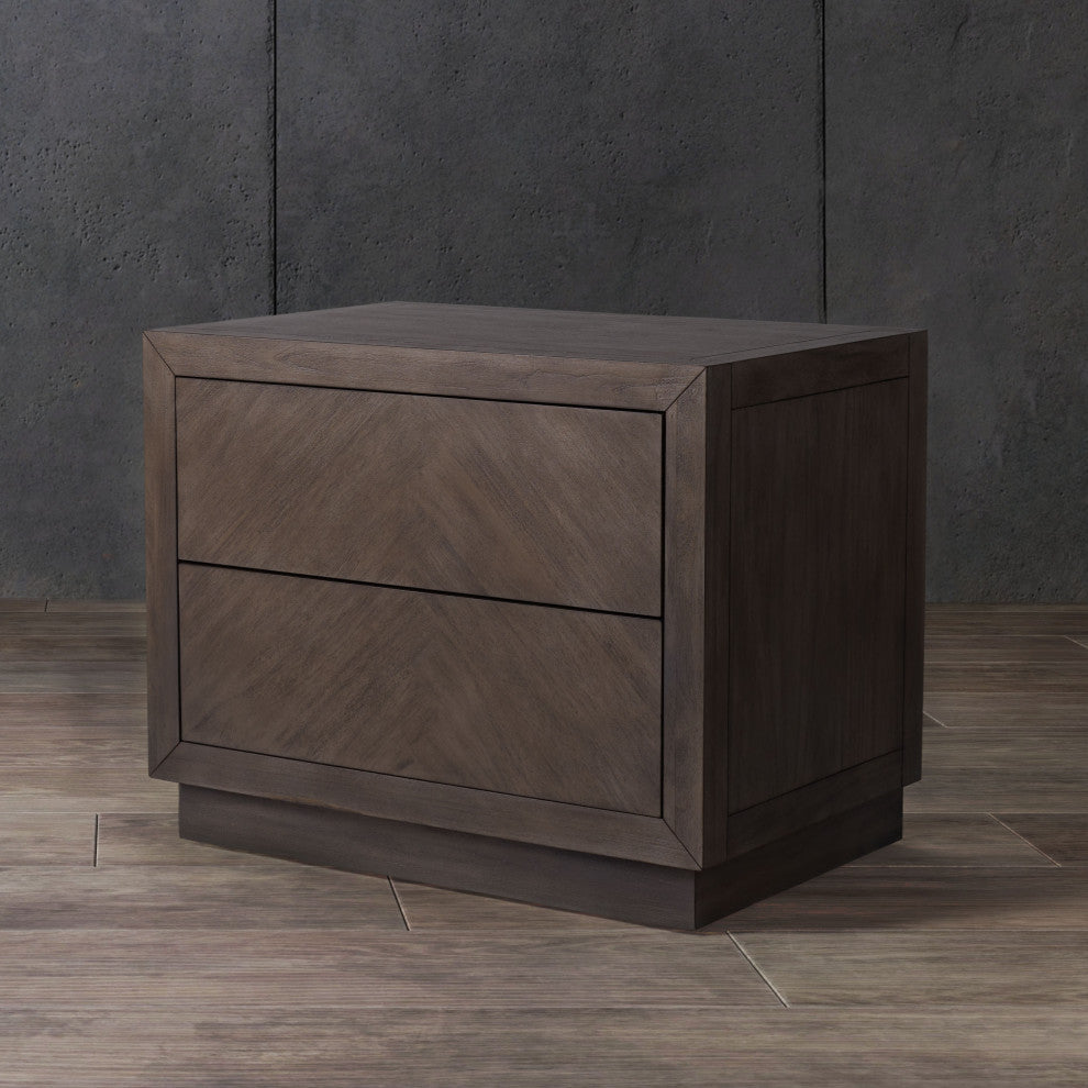 Safavieh Couture Steve 2 Drawer Wood Nightstand, Light Brown