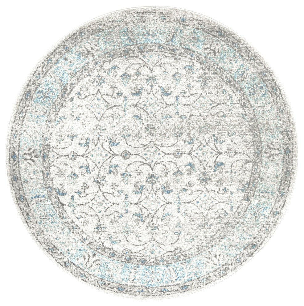 Nuloom Mist Floral Vintage Rug, Aqua 8'