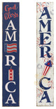 47-Inch High Antiqued Wooden Patriotic Wall Hangings, Set of 2