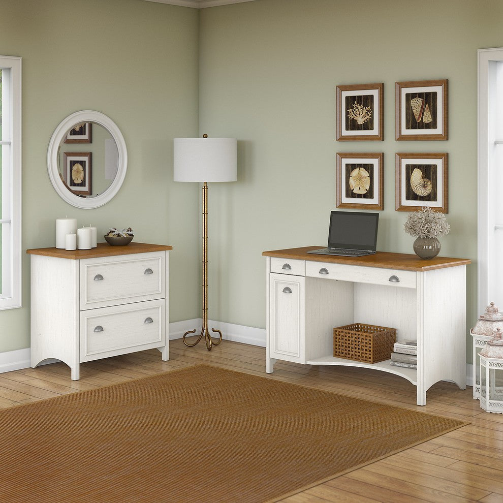 Stanford Computer Desk With 2 Drawer Lateral File Cabinet