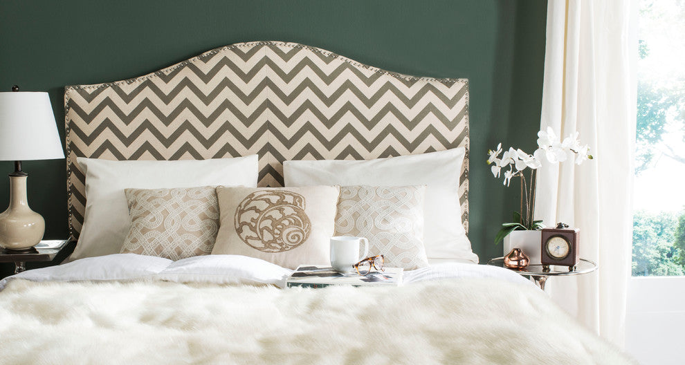 Safavieh Connie Headboard, Gray, Wheat Zigzag, Queen