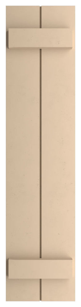 Rustic 2 Board Joined B-N-B Faux Wood Shutters, Smooth, 11x24"
