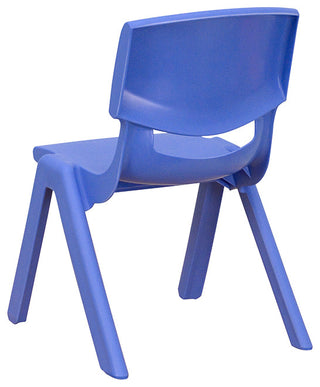 4 Pack Plastic Stackable School Chairs with 10.5" Seat Height, Blue