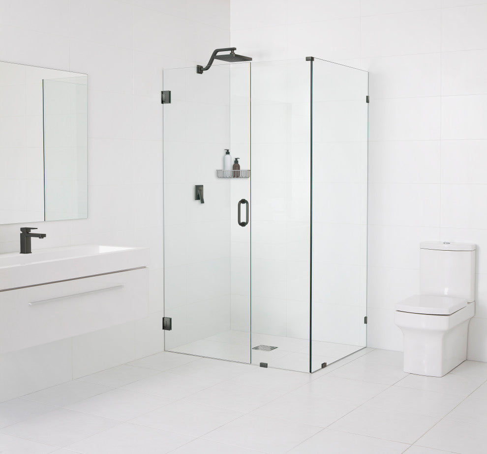 78"x48"x38" Frameless 90 Degree Shower Enclosure Wall Hinge, Oil Rubbed Bronze