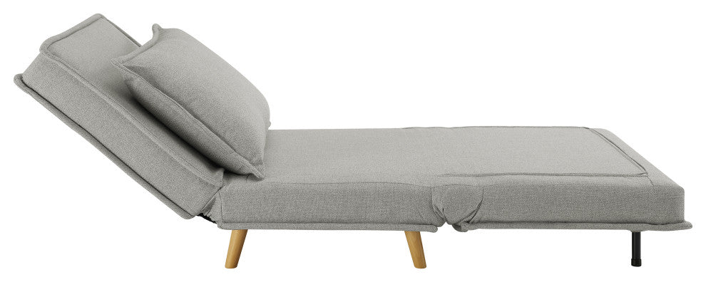 Modern Fabric Upholstered Convertible Sofa Bed Folding Sleeper Chair, Light Gray