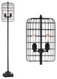 Odette 65" Industrial Metal Floor Lamp, Black and Silver