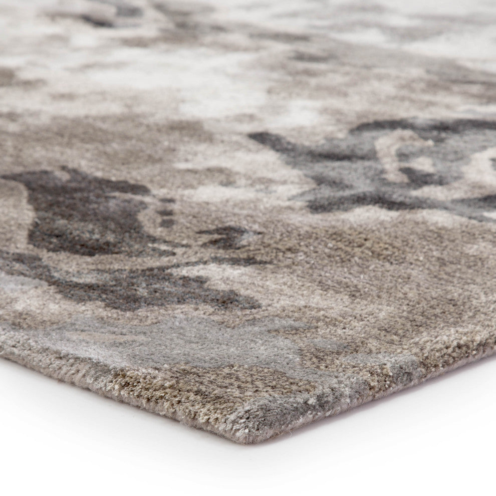 Jaipur Living Glacier Handmade Abstract Area Rug, Gray/Silver, 2'6"x12'