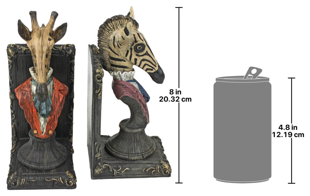 Serengeti Soiree Giraffe and Zebra Bookends