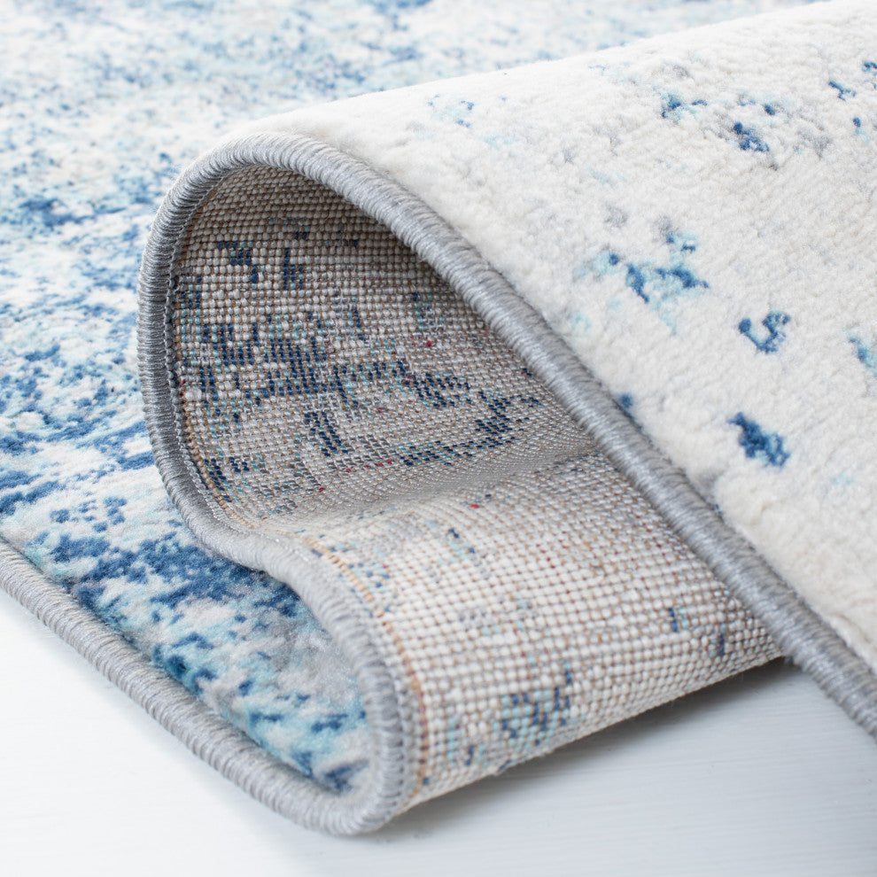 Safavieh Brentwood Bnt822B Organic and Abstract Rug, Ivory and Navy, 2'0"x22'0" Runner