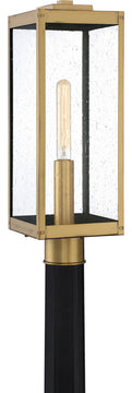 Quoizel WVR9007A One Light Outdoor Post Mount, Antique Brass Finish