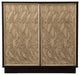 Brown and Cream Sculptural Leaf Accent Storage Cabinet