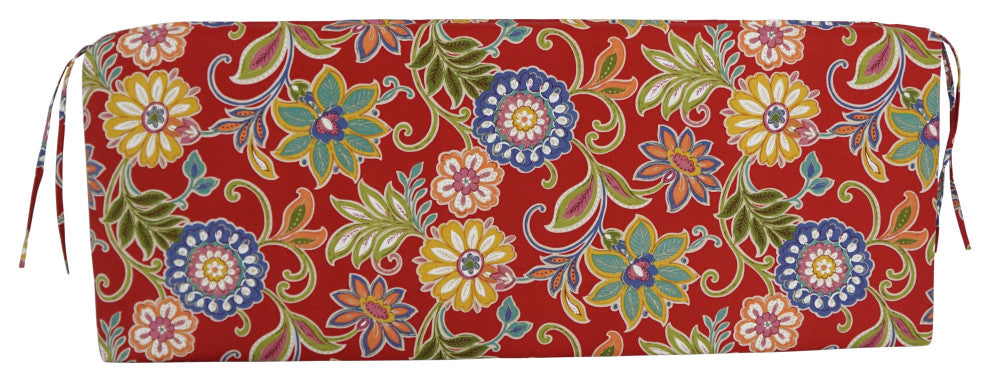 48"X19" Patterned Outdoor Spun Polyester Loveseat Cushion, Alenia Pompeii