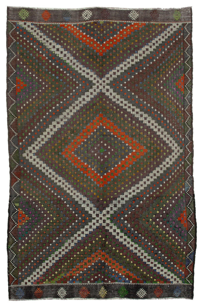 Rug N Carpet - Hand-knotted Turkish 6' 1'' x 9' 9'' Vintage Wool Kilim Rug