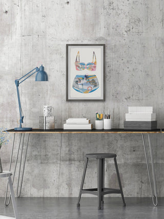 "You're at the Beach Swimsuit" Framed Painting Print, 8"x12"