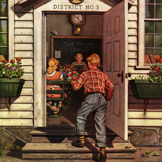 "Flowers for Teacher" Painting Print on Canvas by Stevan Dohanos