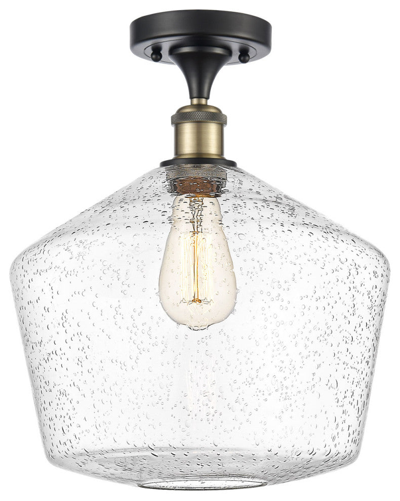Innovations 516-1C-BAB-G654-12-LED 1-Light Semi-Flush Mount, Black Antique Brass