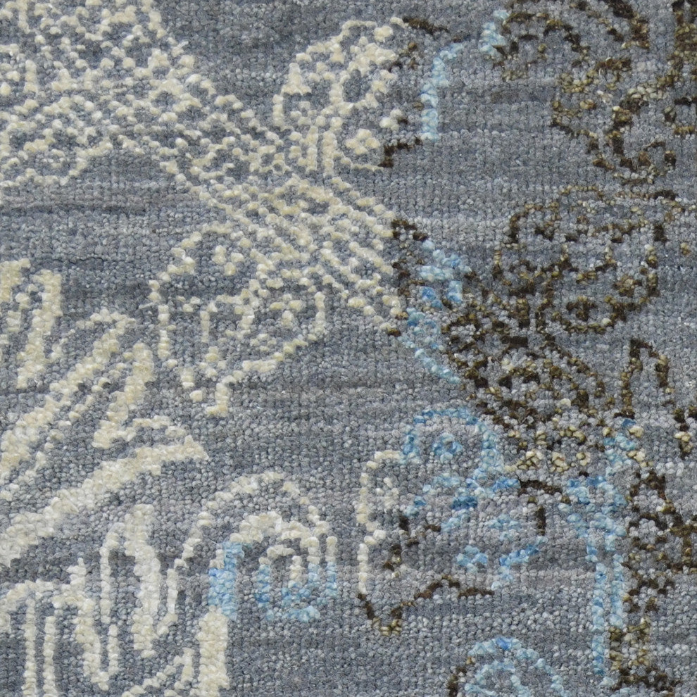 Pearl Area Rug, Silver Sand and Blue, 2' x 3', Persian