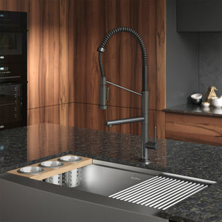 Nouvet Single Handle, Pull-Down Kitchen Faucet With Pot Filler, Gunmetal Grey