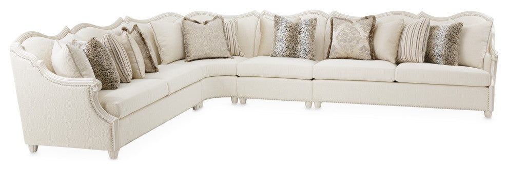 Chamberi BouclÃ© Sectional Sofa - French Vanilla/Classic Pearl