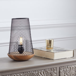 Safavieh Haynes Table Lamp Black/Natural Wood