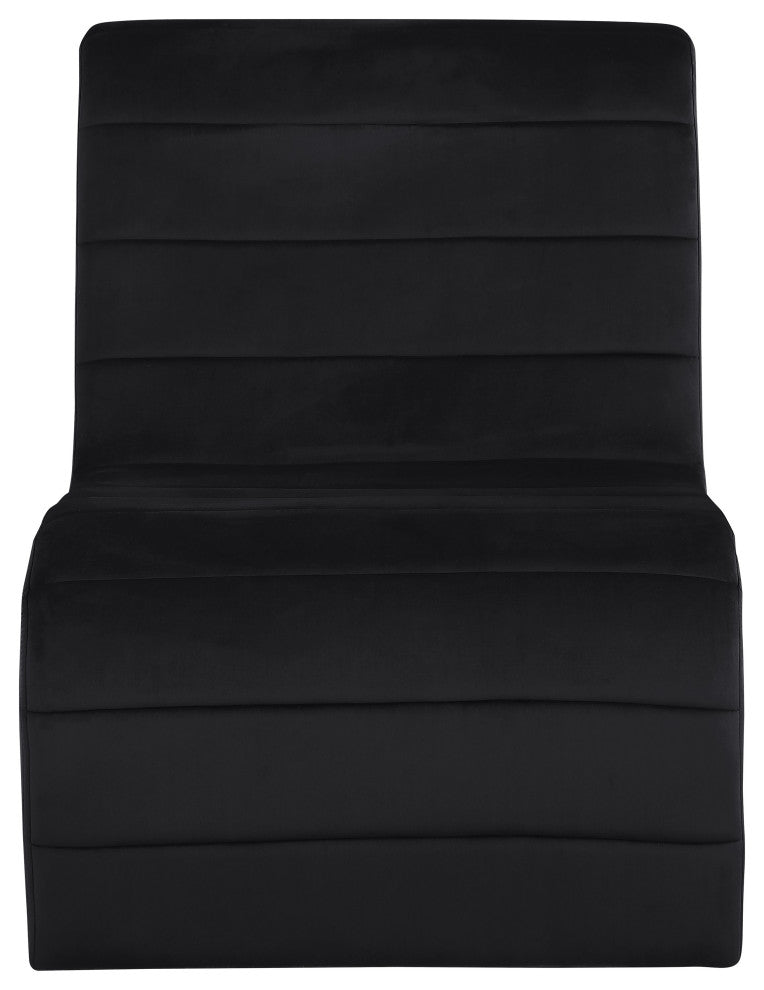 Ivy Upholstered Accent Chair, Black, Velvet