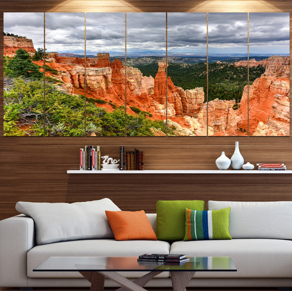 Bryce Canyon National Park, Landscape Canvas Art Print, 83"x32", 7 Panels
