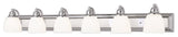 Handblown Satin Opal Bath Light, Chrome