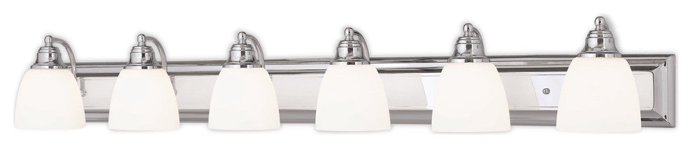 Handblown Satin Opal Bath Light, Chrome